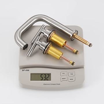 KES Modern Brass Bathroom Faucet Brushed Nickel Finish