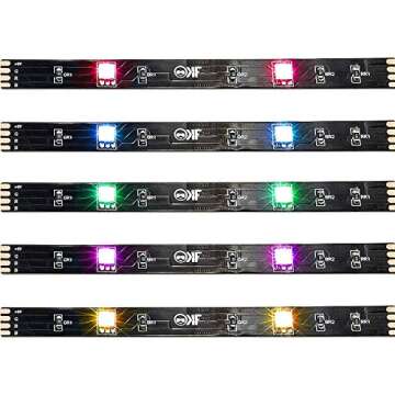 KontrolFreek Gaming Lights: LED Strip Lights, USB Powered with Controller, 3M Adhesive for TV, Console, PC, Wall (9 ft)