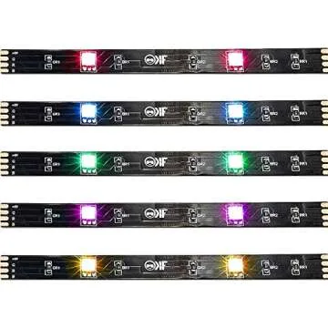 KontrolFreek Gaming Lights: LED Strip Lights, USB Powered with Controller, 3M Adhesive for TV, Console, PC, Wall (9 ft)