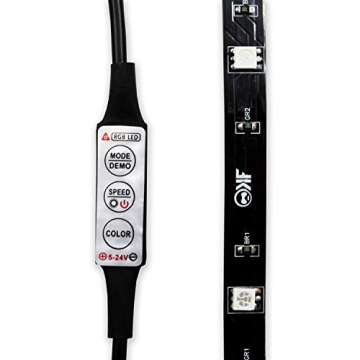 KontrolFreek Gaming Lights: LED Strip Lights, USB Powered with Controller, 3M Adhesive for TV, Console, PC, Wall (9 ft)