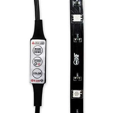 KontrolFreek Gaming Lights: LED Strip Lights, USB Powered with Controller, 3M Adhesive for TV, Console, PC, Wall (9 ft)