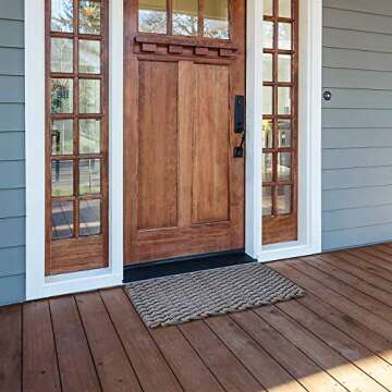 Rockport Rope Doormats 2038400 Indoor & Outdoor Doormat, 20" x 38", Gray with Tan Insert_2