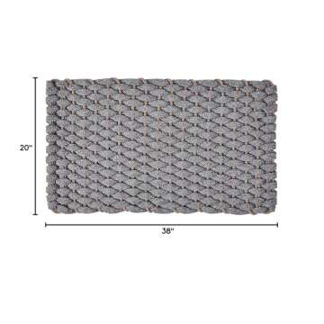 Rockport Rope Doormats 2038400 Indoor & Outdoor Doormat, 20" x 38", Gray with Tan Insert_2