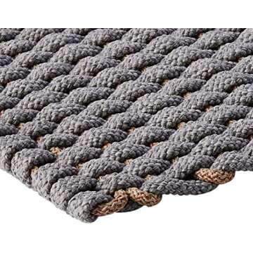 Rockport Rope Doormats 2038400 Indoor & Outdoor Doormat, 20" x 38", Gray with Tan Insert_2
