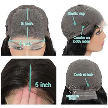 5x5 HD Lace Closure Wigs, 5x5 Body Wave Lace Front Wigs for Women, 150% Density 10A Brazilian Virgin 5x5 Transparent Glueless Wigs Human Hair Pre Plucked with Baby Hair 20 Inch