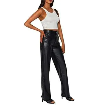 Pengnight Faux Leather Pants for Trendy Casual Wear