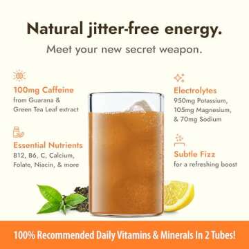 Zipfizz Daily Energy Drink Powder Lemon Iced Tea 20 Pack