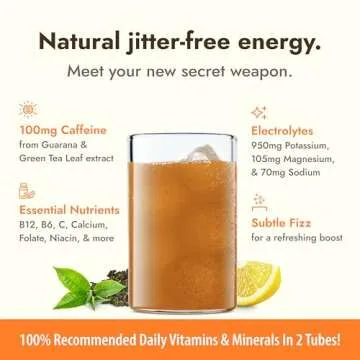 Zipfizz Daily Energy Drink Powder Lemon Iced Tea 20 Pack