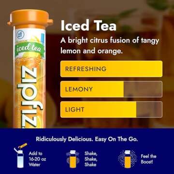 Zipfizz Daily Energy Drink Powder Lemon Iced Tea 20 Pack