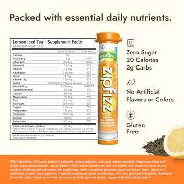 Zipfizz Daily Energy Drink Powder Lemon Iced Tea 20 Pack
