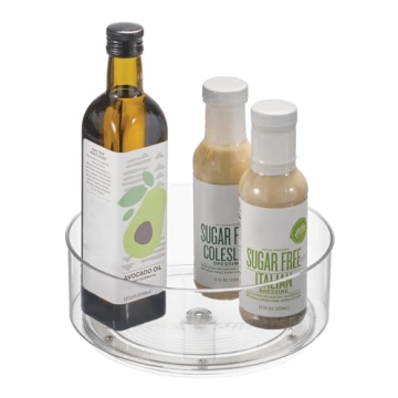 mDesign Plastic Lazy Susan Turntable – 360° Organizer