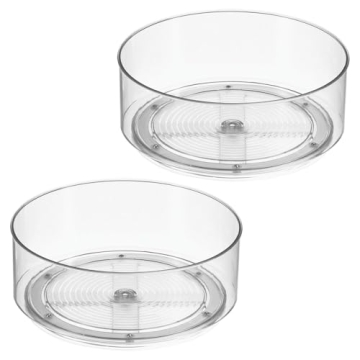 mDesign Plastic Lazy Susan Turntable – 360° Organizer
