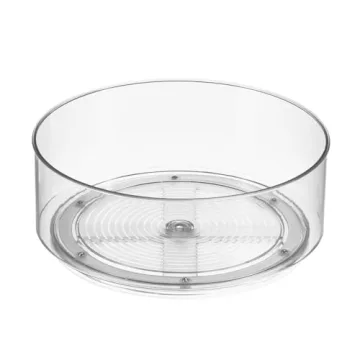 mDesign Plastic Lazy Susan Turntable – 360° Organizer