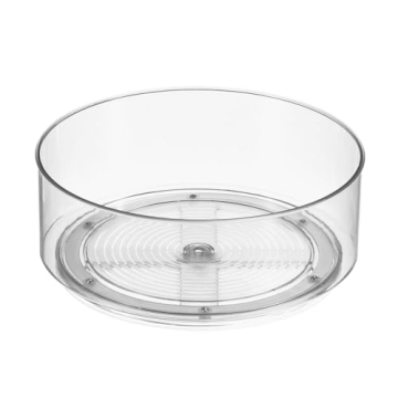 mDesign Plastic Lazy Susan Turntable – 360° Organizer