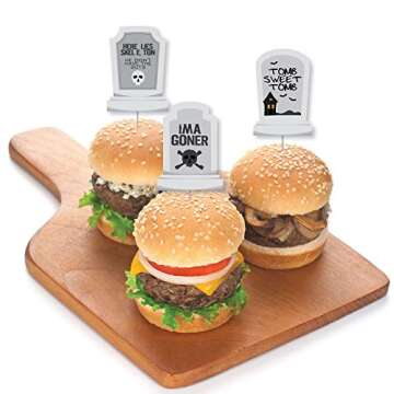 Big Dot of Happiness Graveyard Tombstones Cupcake Toppers