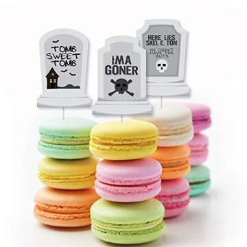 Big Dot of Happiness Graveyard Tombstones Cupcake Toppers