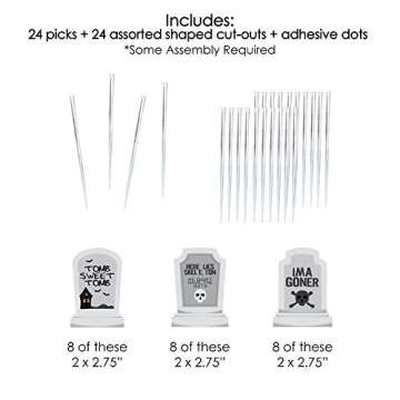 Big Dot of Happiness Graveyard Tombstones Cupcake Toppers