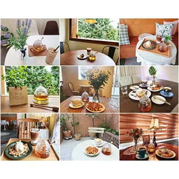 Elegant Glass Honey Jar with 2 Dippers – 9 OZ Capacity