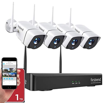 1080P 8CH Wireless Home Security Camera System - Firstrend 4 Camera Set