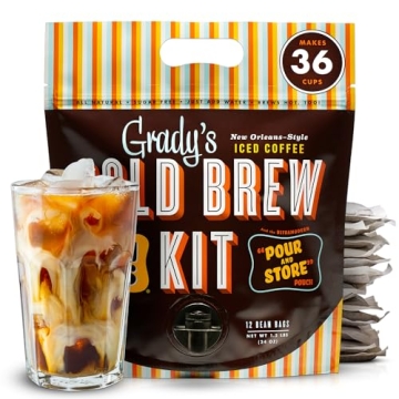 GRADY’S COLD BREW Coffee Pouches | New Orleans Style | 100% Arabica Ground Coffee & Chicory | All-...