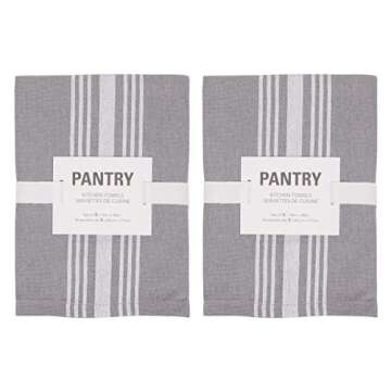 KAF Home Soho Kitchen Dish Towel Set of 10 | 18 x 28 Inch Tea Towels | Soft and Absorbent Mixed Set of Flat Towels (Gray)