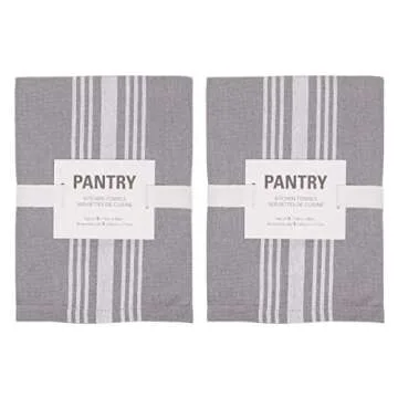 KAF Home Soho Kitchen Dish Towel Set of 10 | 18 x 28 Inch Tea Towels | Soft and Absorbent Mixed Set of Flat Towels (Gray)