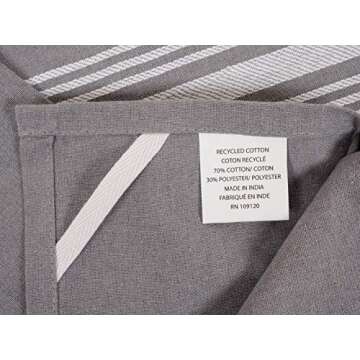 KAF Home Soho Kitchen Dish Towel Set of 10 | 18 x 28 Inch Tea Towels | Soft and Absorbent Mixed Set of Flat Towels (Gray)