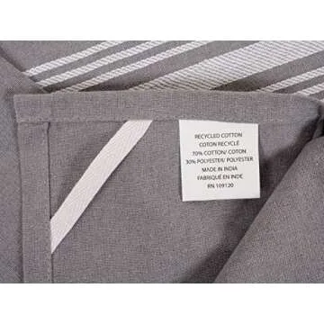 KAF Home Soho Kitchen Dish Towel Set of 10 | 18 x 28 Inch Tea Towels | Soft and Absorbent Mixed Set of Flat Towels (Gray)