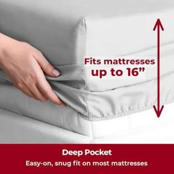 Mellanni Queen Sheets Set - 4 PC Iconic Collection Bedding - Hotel Luxury, Extra Soft, Cooling Bed Sheets - Wrinkle, Fade, Stain Resistant (Queen, Light Gray)