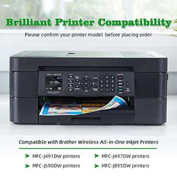 GREENARK Compatible Ink Cartridge Replacement for Brother LC3013 LC 3013XL Black High Yield Ink Cartridges 4 Pack LC3013 BK Work for Brother MFC-J491DW MFC-J497DW MFC-J690DW MFC-J895DW Printers