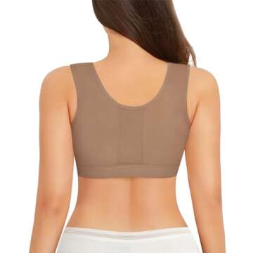 BRABIC Women Front Closure Post Surgery Compression Everyday Bras for Mastectomy Support with Adjust...