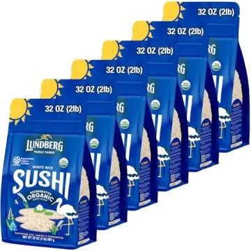 Lundberg California Sushi Rice, Regenerative Organic Certified, 6-Pack – White Short Grain Rice, S...