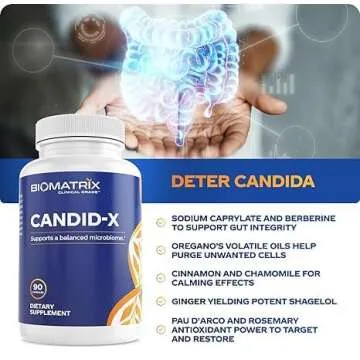 BioMatrix Candid-X Gut Cleanse with Berberine, Oregano, Sodium Caprylate, Chamomile, Ginger, PAU D'arco, Digestive Supplement for Men and Women | 90 Capsules