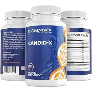 BioMatrix Candid-X Gut Cleanse with Berberine, Oregano, Sodium Caprylate, Chamomile, Ginger, PAU D'arco, Digestive Supplement for Men and Women | 90 Capsules