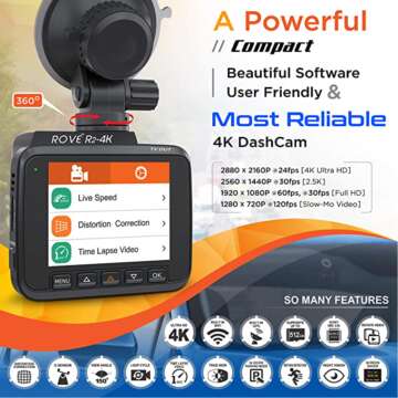 4K Dashboard Camera with Wide-Angle Vision