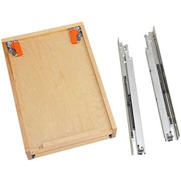 Rev-A-Shelf 12 Inch Wide 2 Tiered Kitchen Utensil & Cutlery Pullout Drawer Tray Organizer, 15" W Original Close