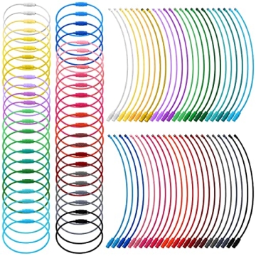 Sasylvia 120 Pcs Colorful Steel Wire Key Rings for Easy Organizing