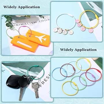 Sasylvia 120 Pcs Steel Wire Key Rings – Multicolor & Durable