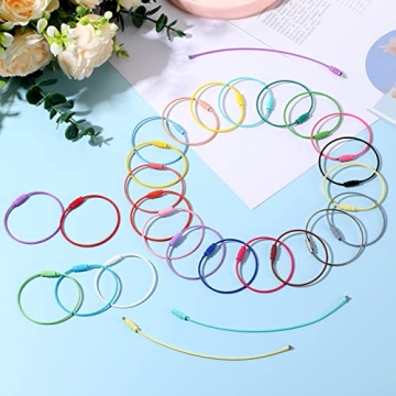 Sasylvia 120 Pcs Steel Wire Key Rings – Multicolor & Durable