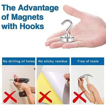 LOVIMAG Strong Magnetic Hooks Heavy Duty, 40lbs Magnet Hooks for Cruise Cabin, Strong Magnets for Hanging, Refrigerator, Locker Accessories, Cruise Ship Essentials Must Haves, Kitchen, Office- 4 Pcs