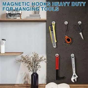 LOVIMAG Strong Magnetic Hooks Heavy Duty, 40lbs Magnet Hooks for Cruise Cabin, Strong Magnets for Hanging, Refrigerator, Locker Accessories, Cruise Ship Essentials Must Haves, Kitchen, Office- 4 Pcs