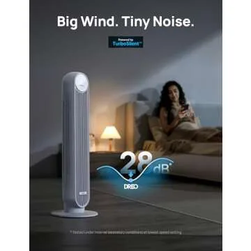Dreo Tower Fan - 25ft/s Quiet Floor Fan for Comfort