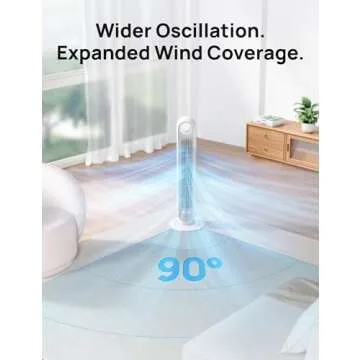Dreo Tower Fan - 25ft/s Quiet Floor Fan for Comfort