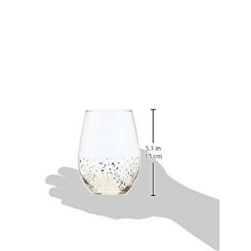 Fitz and Floyd Luster Stemless Wine Set of 4 – Elegant Lead-Free Matching Drinkware for Everyday &...