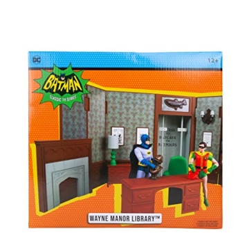 McFarlane Toys DC Retro Wayne Manor Library Batman 66 Playset