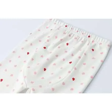 Owlivia 100% Organic Cotton Baby Long Sleeve Pajama Sets, Toddler Boy Girl 2-Piece Sleepwear(7 Years, Pink Heart)