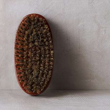 Diane Premium 100% Boar Bristle Military Wave Brush for Men and Barbers, Medium-Firm Bristles for Thick Coarse Hair, Detangling, Smoothing