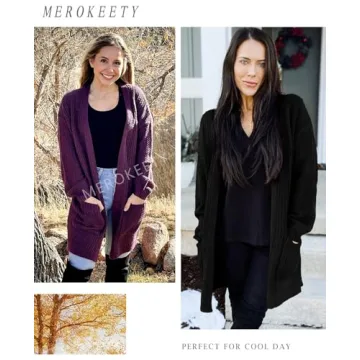 MEROKEETY Oversized Chunky Knit Sweater for Fall