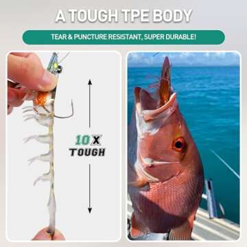 TRUSCEND Lifelike TPE Shrimp Fishing Jigs for All Anglers