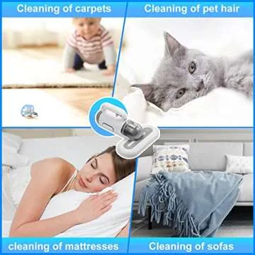 Portable Mattress Vacuum Cleaner 400W Professional Bed Vacuum Cleaner Corded High Frequency Double Beat 15Kpa Powerful Suction Handheld Vacuum for Bed Mattress Pillow Sheet Sofa Vacuum Cleaning